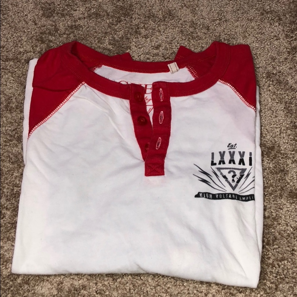 Red & White Guess Pullover Shirt